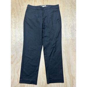 Boden Black Cropped Chino Richmond Slacks Trousers Sz 8 Regular Career Classic